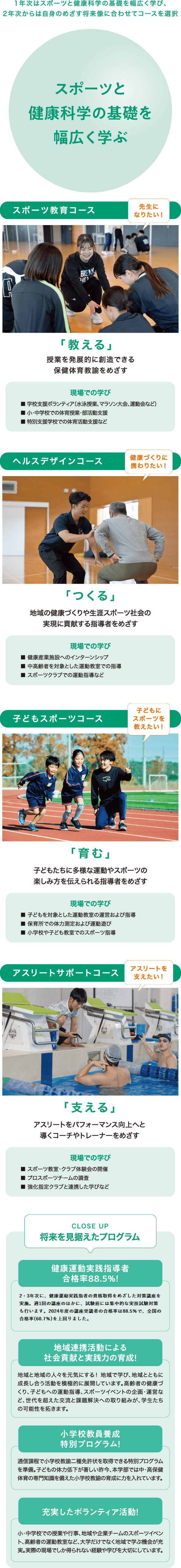 4つのコースを説明する画像