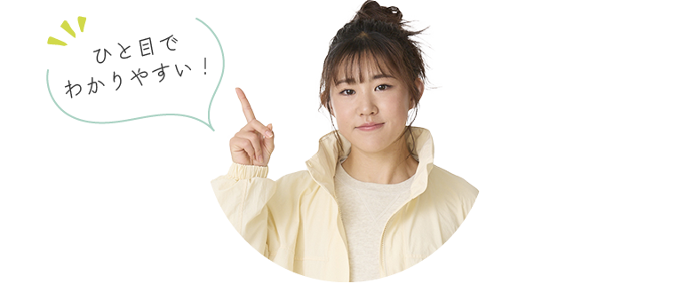 ひと目でわかりやすい！