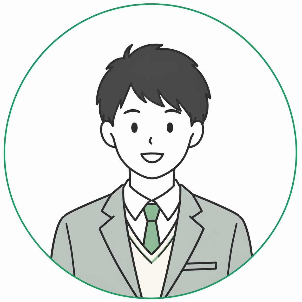 ブレザーを着た男子高校生のイラスト