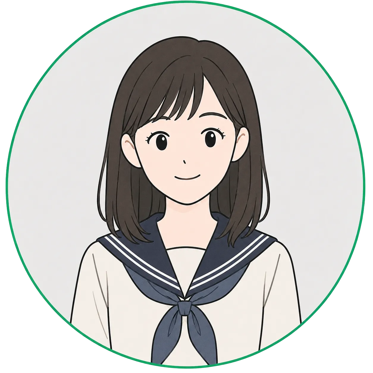 セーラー服を着た女子高校生のイラスト
