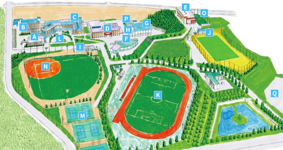 経営学部　スポーツ健康科学部　キャンパスマップ